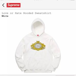 Supreme love or hate hooded sweatshirt